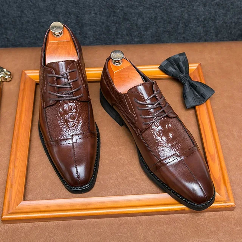 Leather Derby/Oxford Luxury Formal Shoes for Men