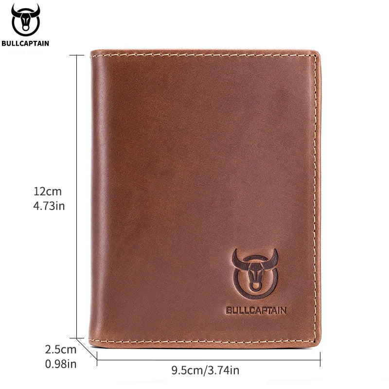 Genuine Cow Leather Wallet New RFID Locomotive British Leisure Multi Card Bag Large Capacity Waist Leather Wallet