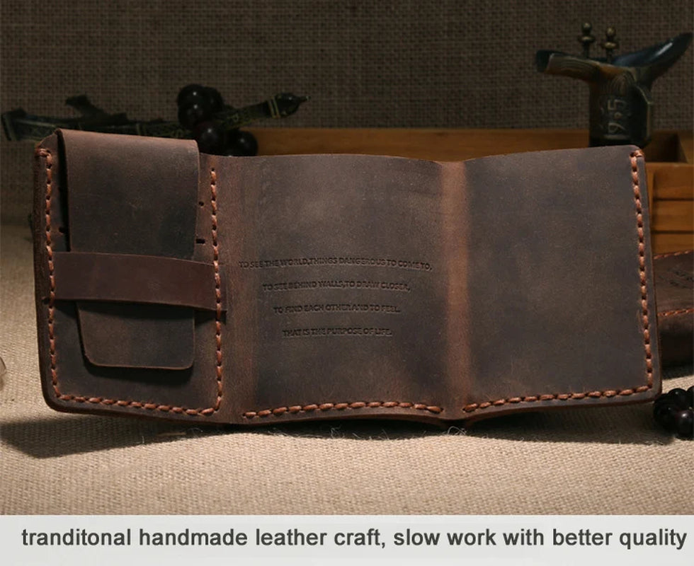 GENUINE COW LEATHER HANDMADE MEN'S WALLET