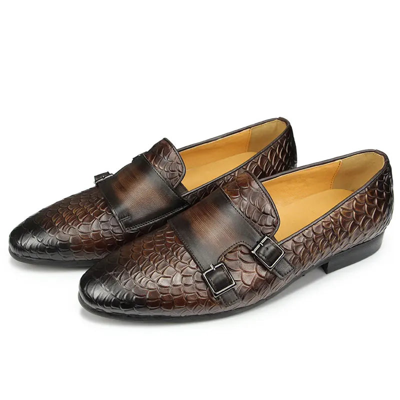 Cow Leather British Style Slip-On All-Match Trend Wedding Business Shoes for Men