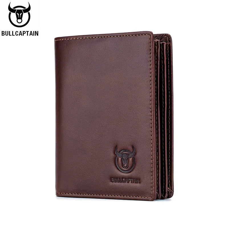 Genuine Cow Leather Wallet New RFID Locomotive British Leisure Multi Card Bag Large Capacity Waist Leather Wallet