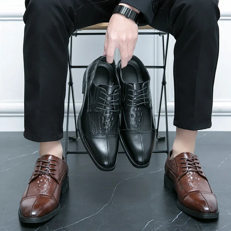 Leather Derby/Oxford Luxury Formal Shoes for Men