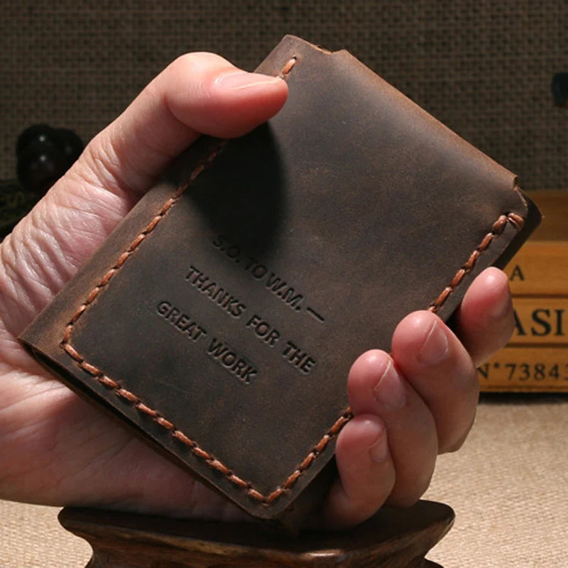 GENUINE COW LEATHER HANDMADE MEN'S WALLET