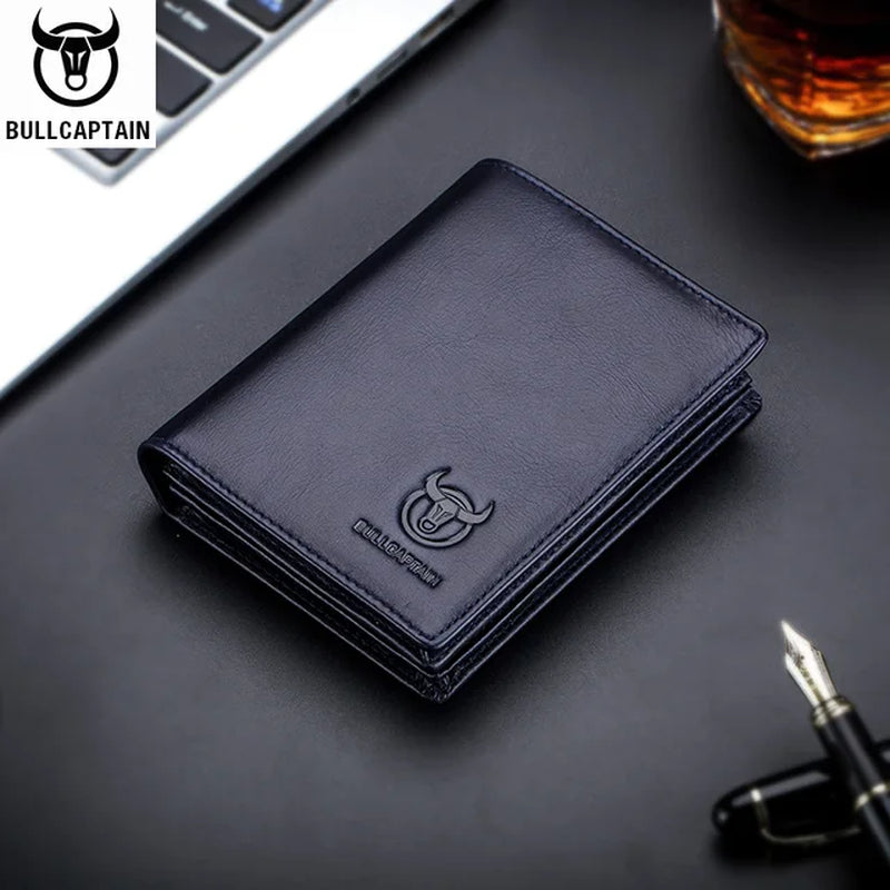 Genuine Cow Leather Wallet New RFID Locomotive British Leisure Multi Card Bag Large Capacity Waist Leather Wallet