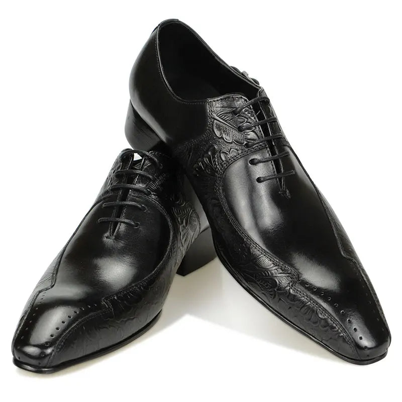 High-End Luxury Handmade Cow Leather Shoes Men'S Business Formal Casual British Carved Oxford Style