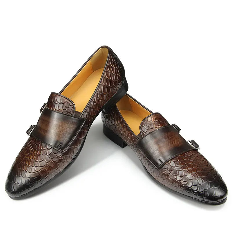 Cow Leather British Style Slip-On All-Match Trend Wedding Business Shoes for Men