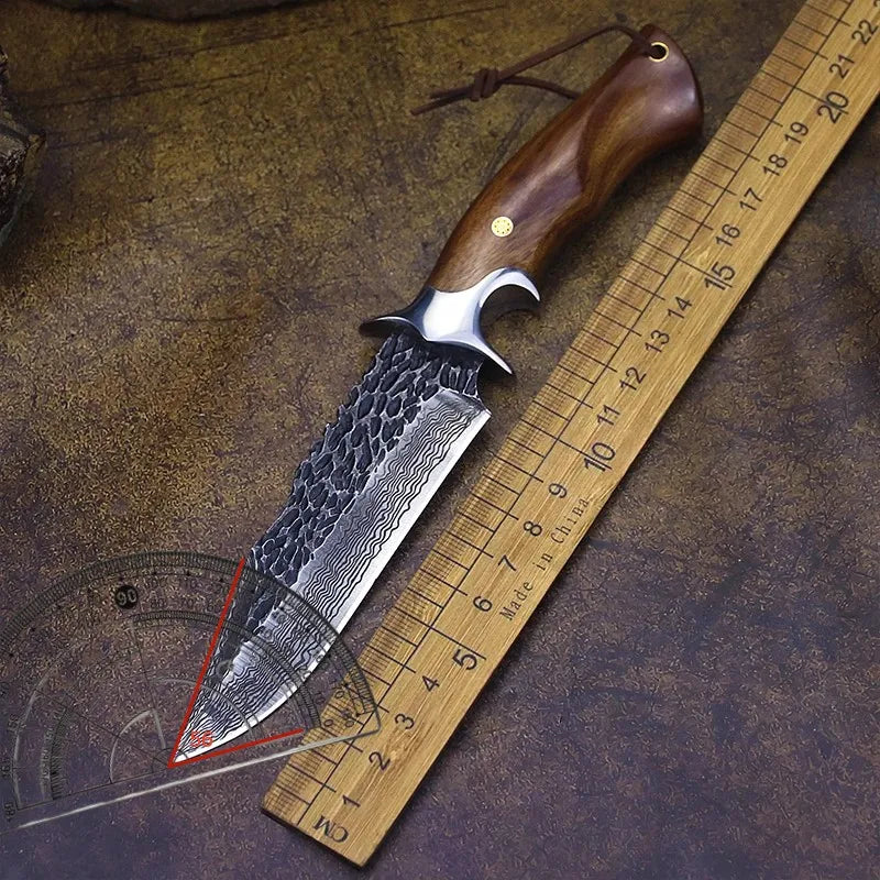 Damascus Steel Hand Forged Portable Outdoor Knife/Collection Knife