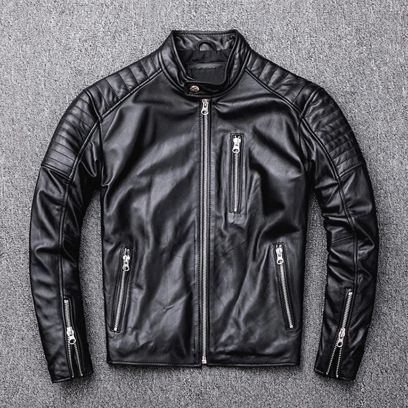 Genuine Sheep Soft Leather Premium Quality Biker Jacket for Men