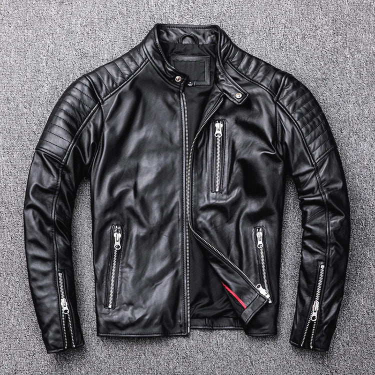 Genuine Sheep Soft Leather Premium Quality Biker Jacket for Men