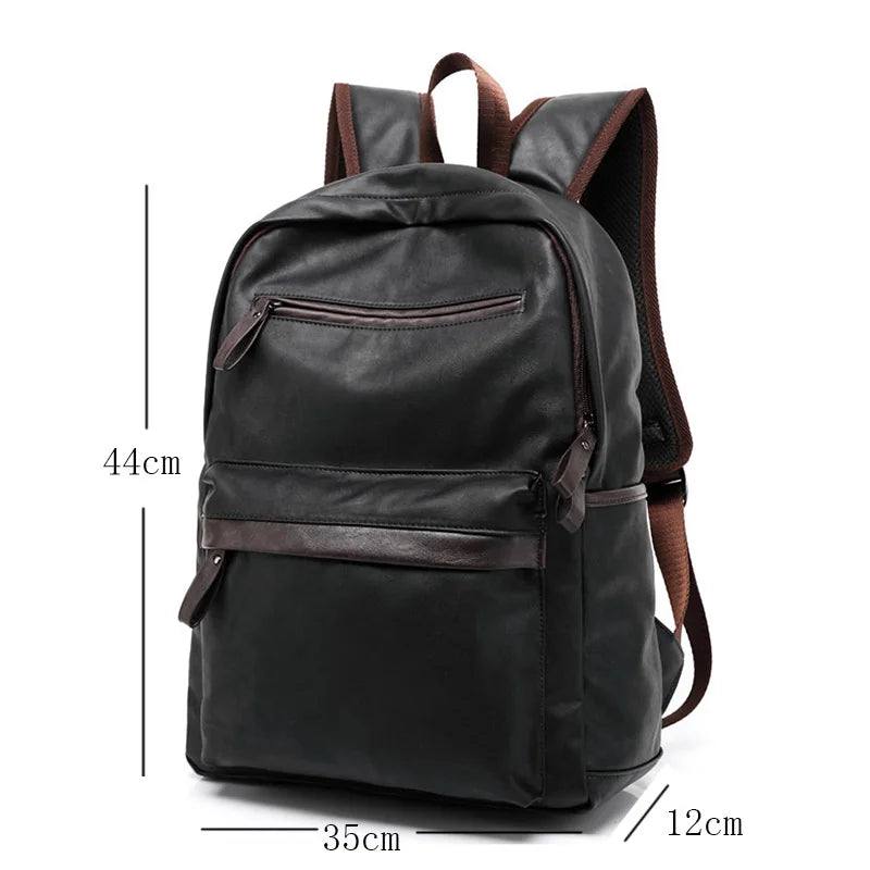 Premium Oil Wax Leather Backpack Casual Bags & Travel Backpacks for Men Western College Style Leather School Backpack