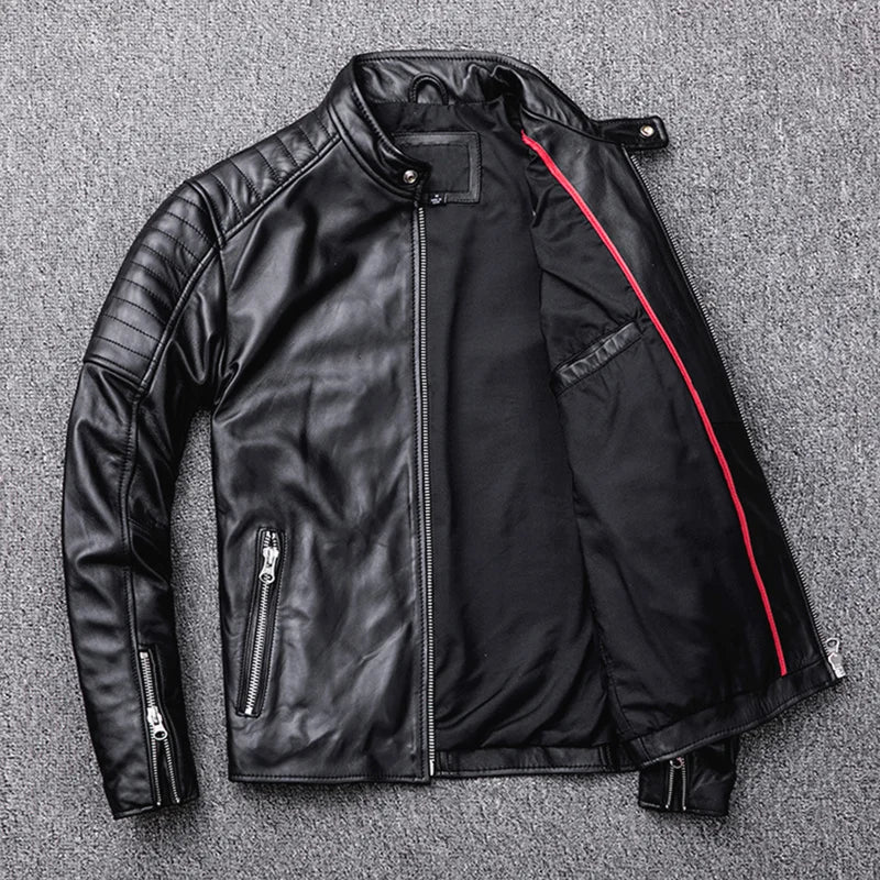 Genuine Sheep Soft Leather Premium Quality Biker Jacket for Men