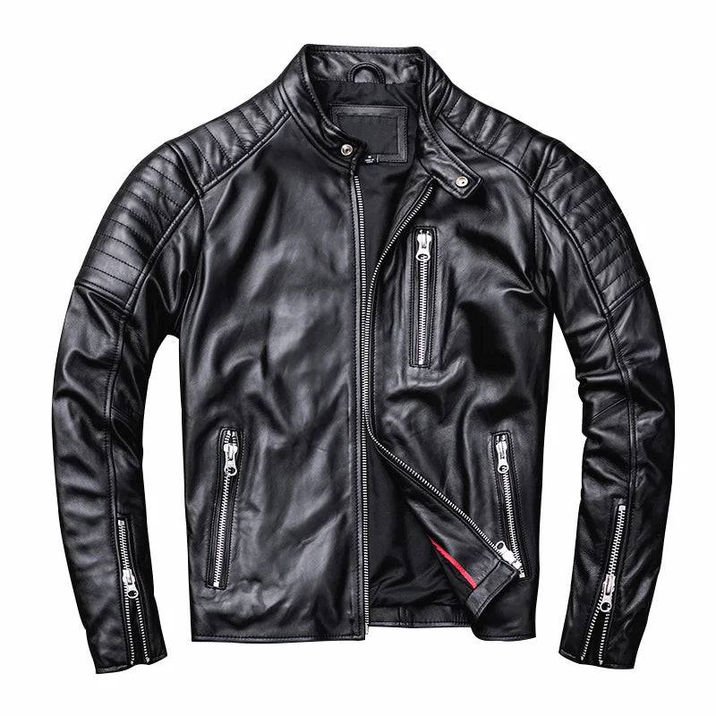 Genuine Sheep Soft Leather Premium Quality Biker Jacket for Men