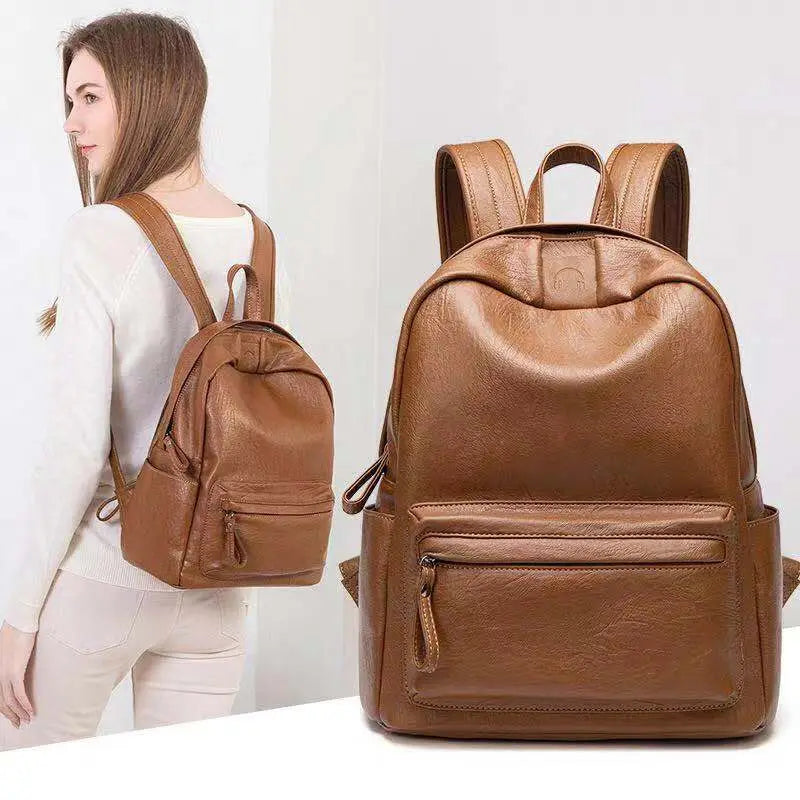 Premium Leather Backpack Girl School Shoulder Bag Backpack