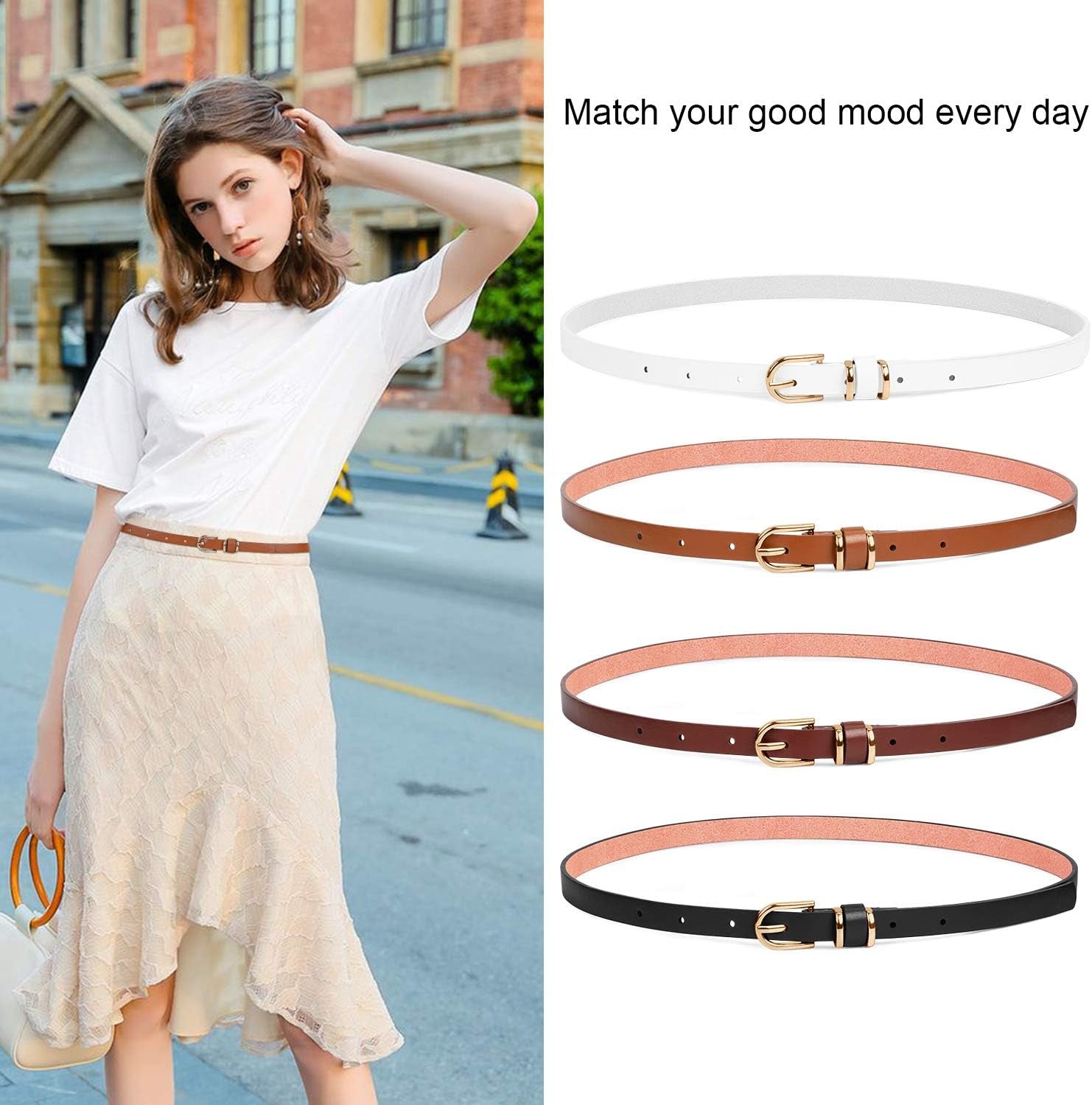 Pack of 4 Ladies Leather Belt