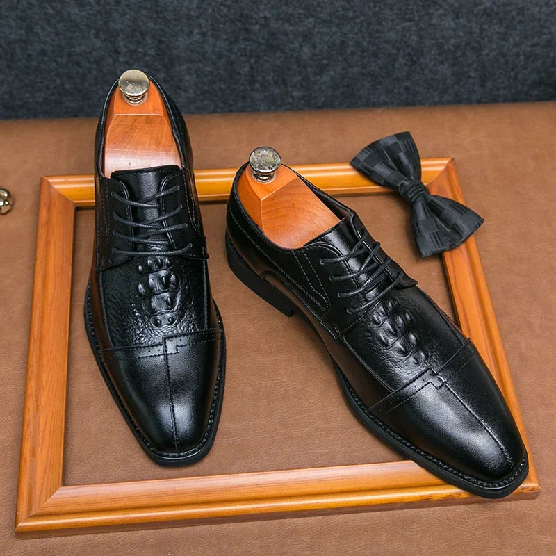 Leather Derby/Oxford Luxury Formal Shoes for Men