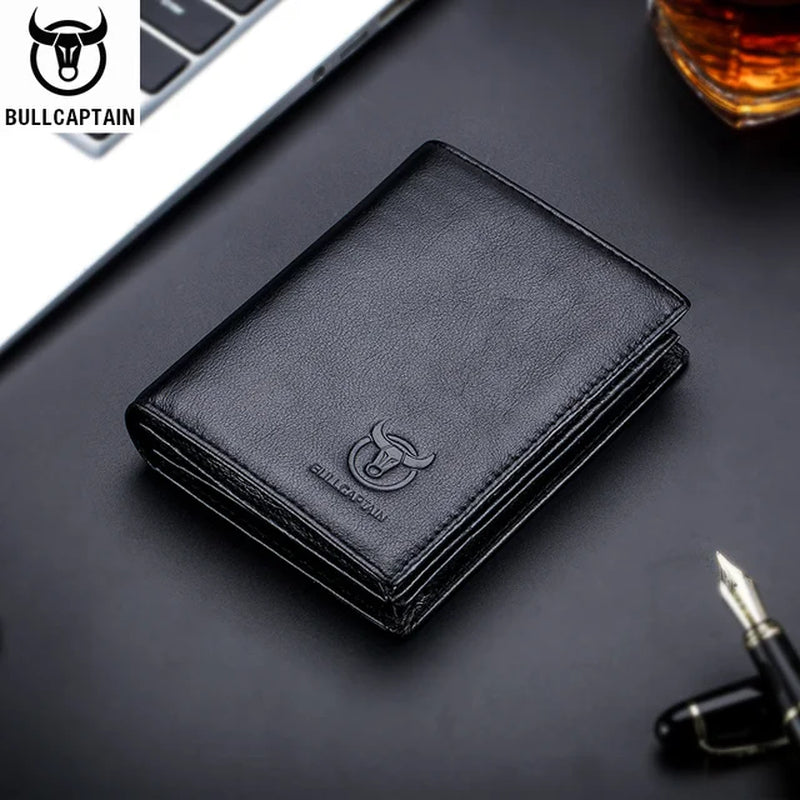 Genuine Cow Leather Wallet New RFID Locomotive British Leisure Multi Card Bag Large Capacity Waist Leather Wallet